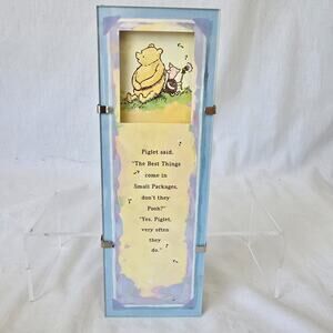 Hallmark Disney Classic Winnie the Pooh Glass Framed Inspirational Decor Piglet